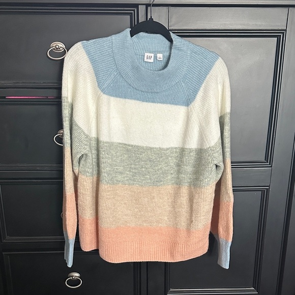 GAP Blue and Cream Cowl Neck Sweater Soft Knit - Picture 1 of 4